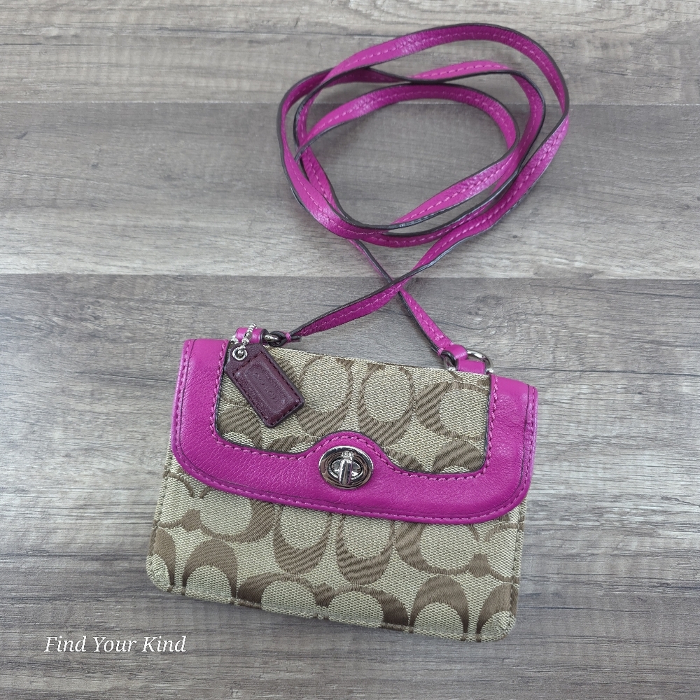 Pink and Tan Crossbody Bag